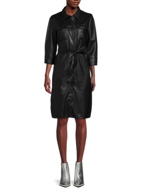 Faux Leather Shirtdress | Saks Fifth Avenue OFF 5TH