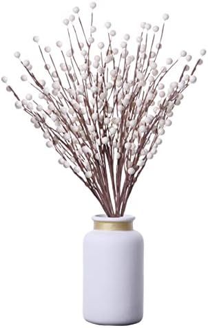 VioletEverGarden 6PCS White Berry Picks,Christmas Tree Picks Winter Berry Stems Christmas Picks a... | Amazon (US)