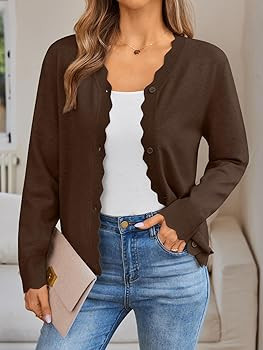 LILLUSORY Womens Cardigan Sweaters Long Sleeve Casual Lightweight Button Down V-Neck Fall Clothes... | Amazon (US)