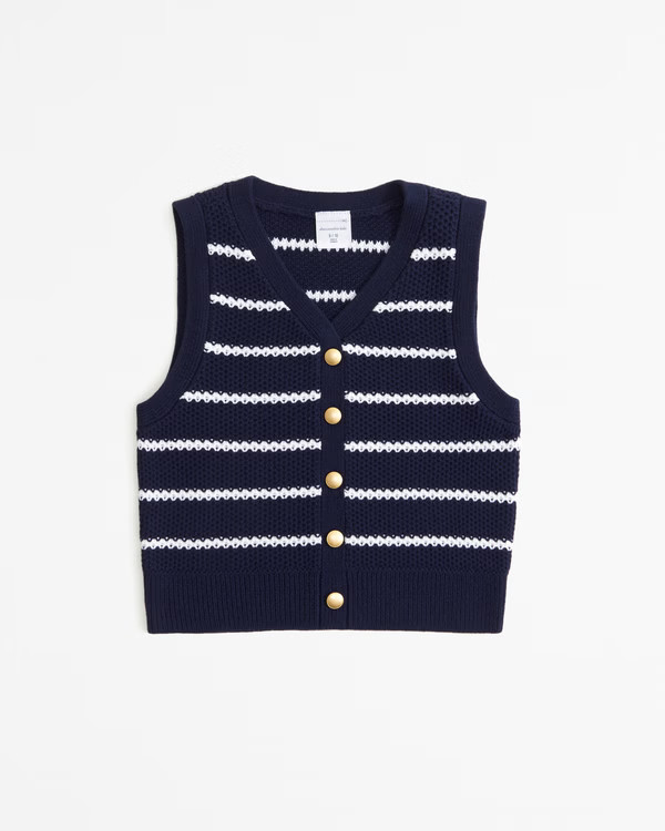 girls button-through sweater vest | girls tops | Abercrombie.com | Abercrombie & Fitch (US)