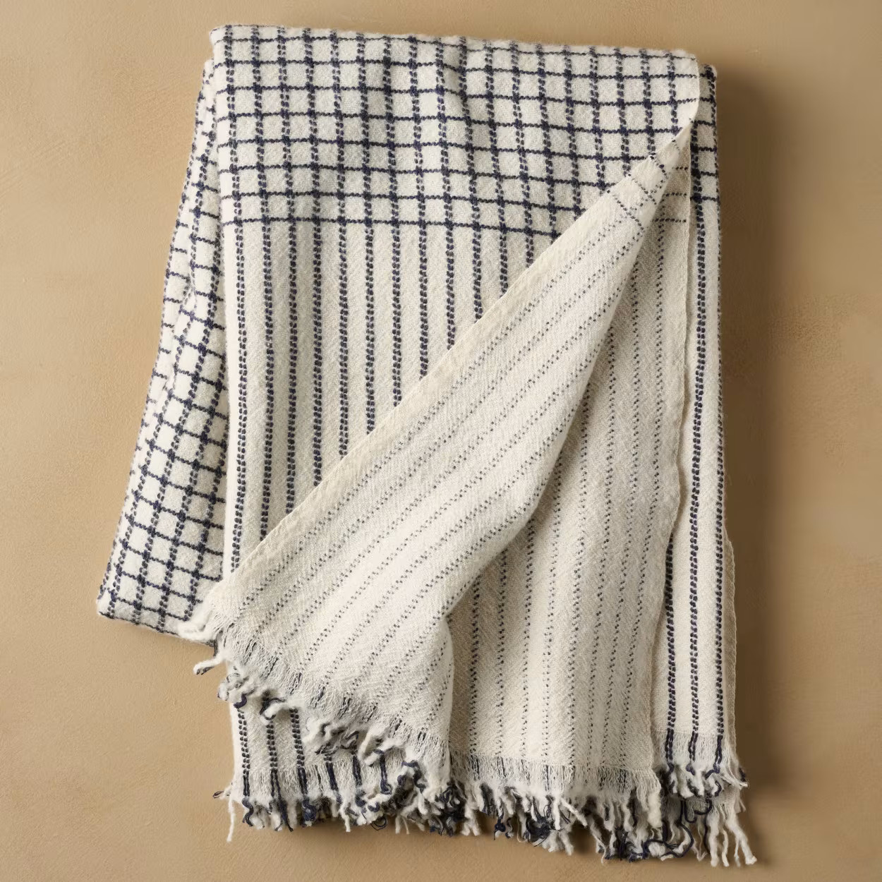 Slate and White Windowpane Throw | Magnolia