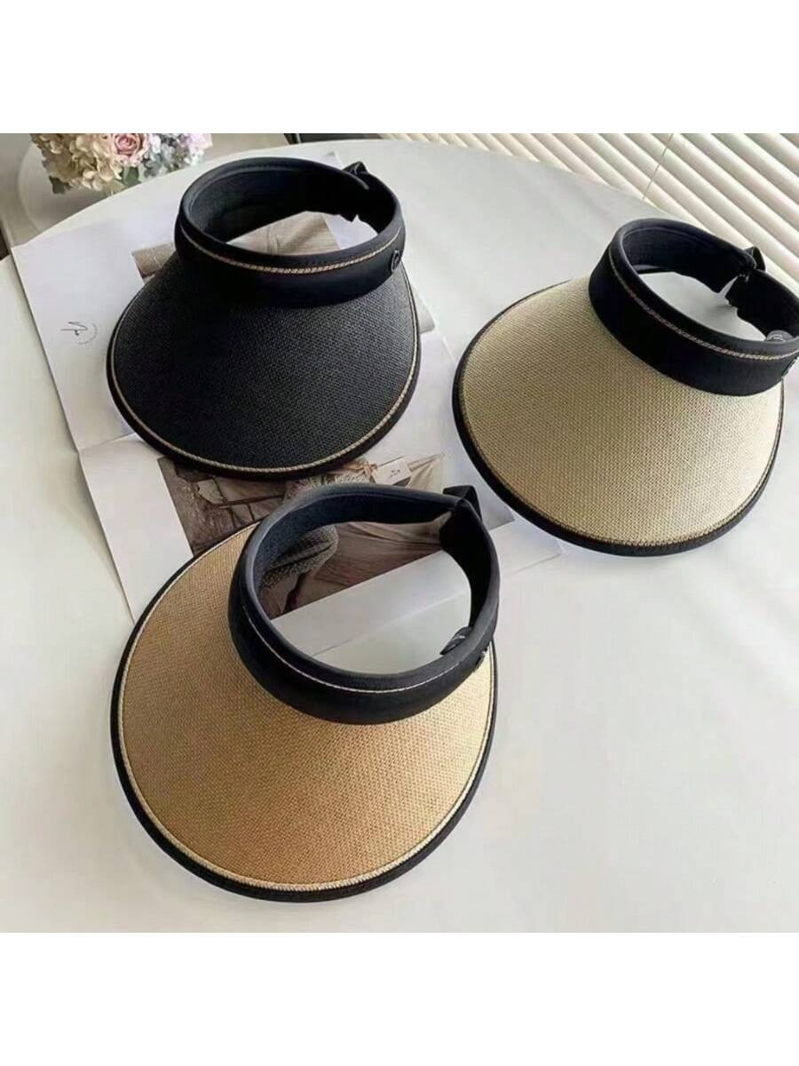 Boho Summer Straw Weaving Sun Hat For Women With Large Brim And Foldable Design, Suitable For Car... | SHEIN