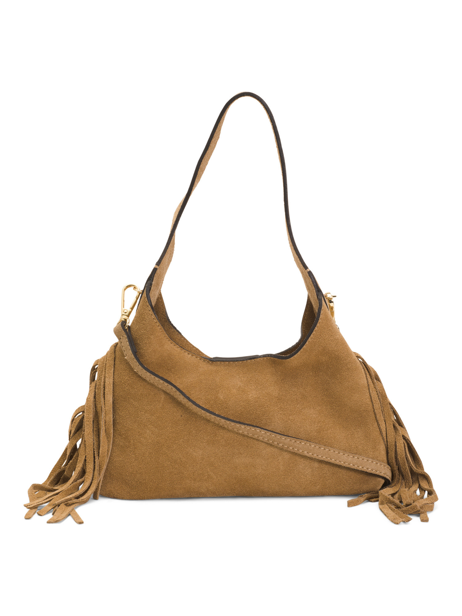 Made In Italy Suede Mini Hobo Bag With Fringes | TJ Maxx