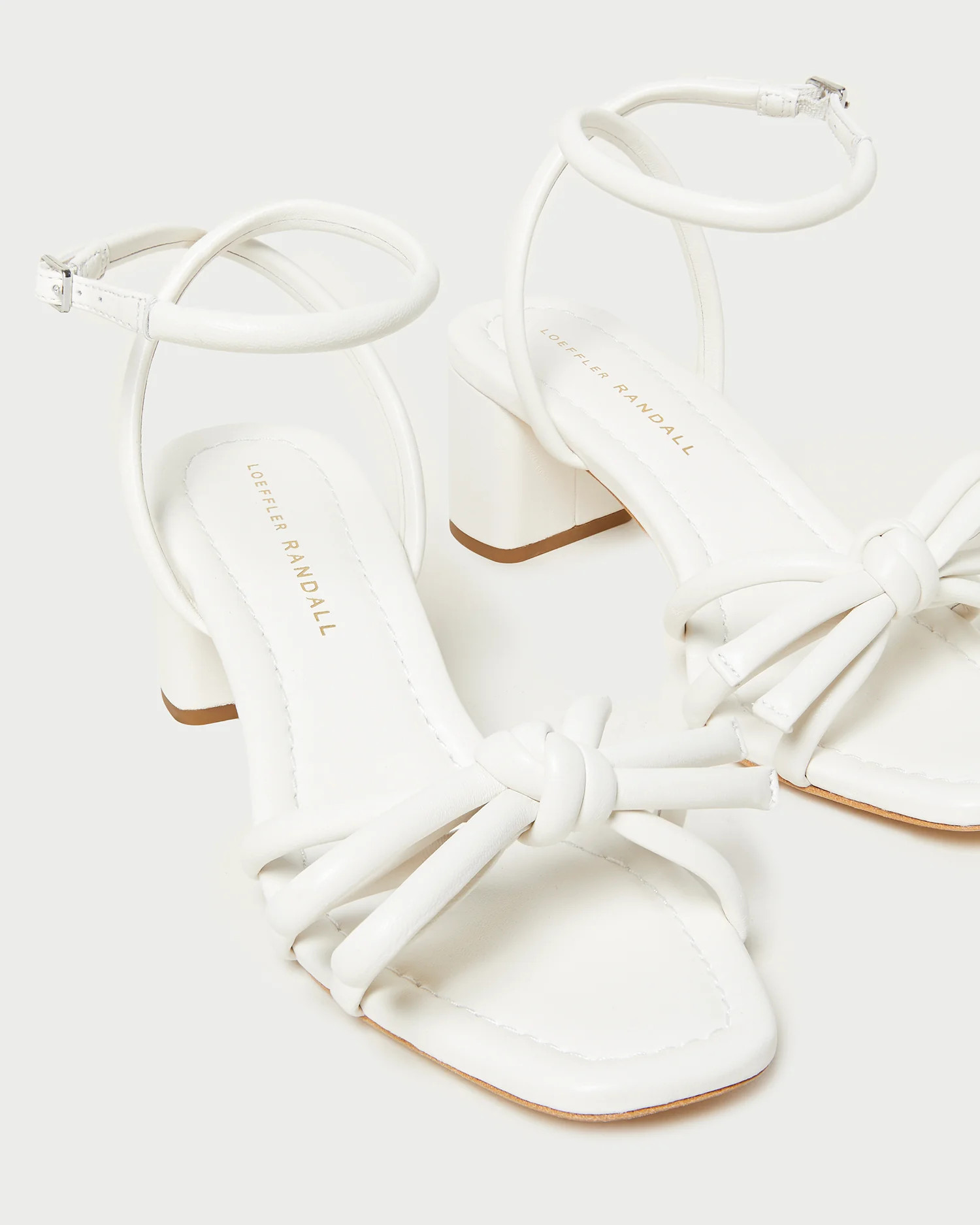 Mikel White Bow Mid-Heel Sandal | Loeffler Randall