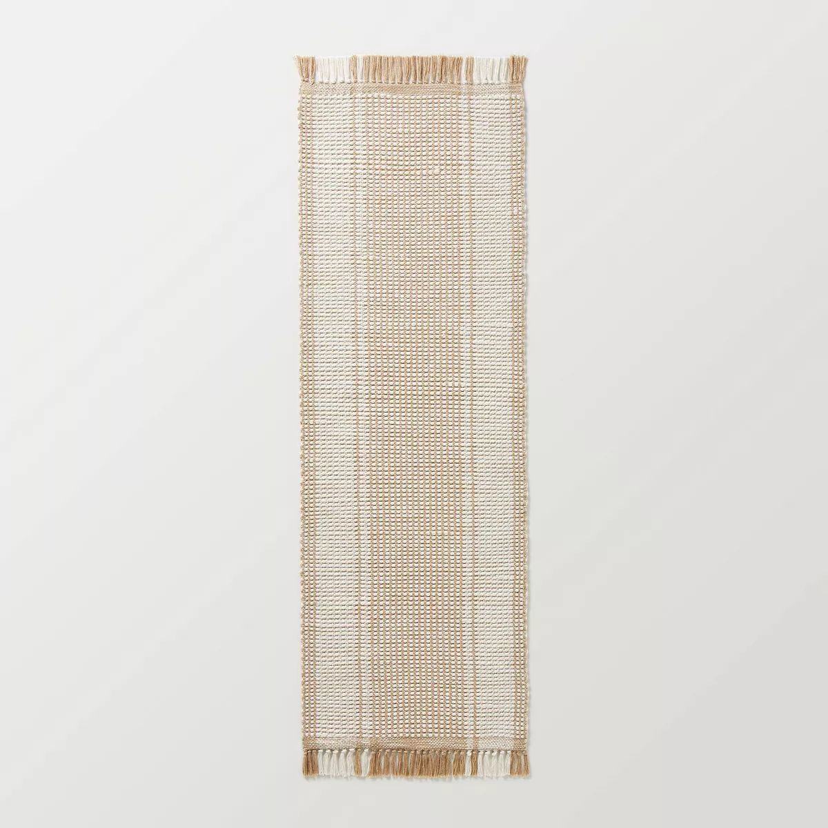 Wide Border Stripe Handmade Woven Area Rug Tan/Cream - Hearth & Hand™ with Magnolia | Target