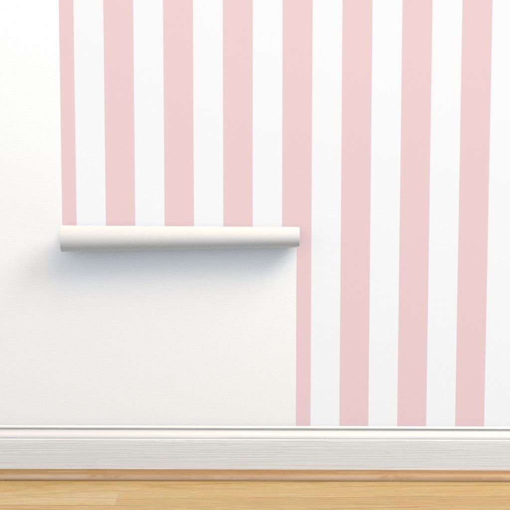 Ballet Slipper and White Cabana Stripe Wallpaper bydanika_herrick | Spoonflower