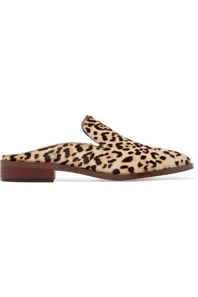 Sam Edelman - Crystal-embellished Leopard-print Calf Hair Slippers - Leopard print | NET-A-PORTER (UK & EU)