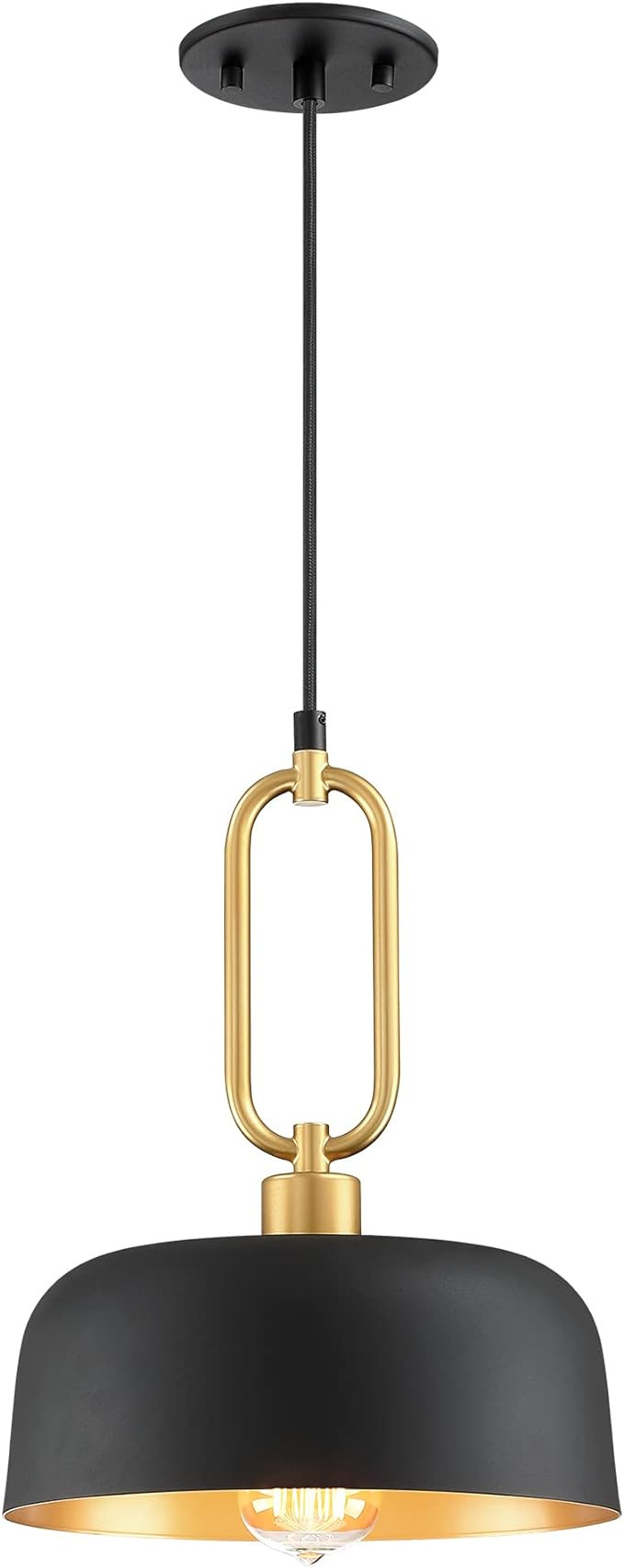 Industrial Pendant Lighting Fixtures, Vintage Black Metal Shade Hanging Lamp for Kitchen Island D... | Amazon (US)