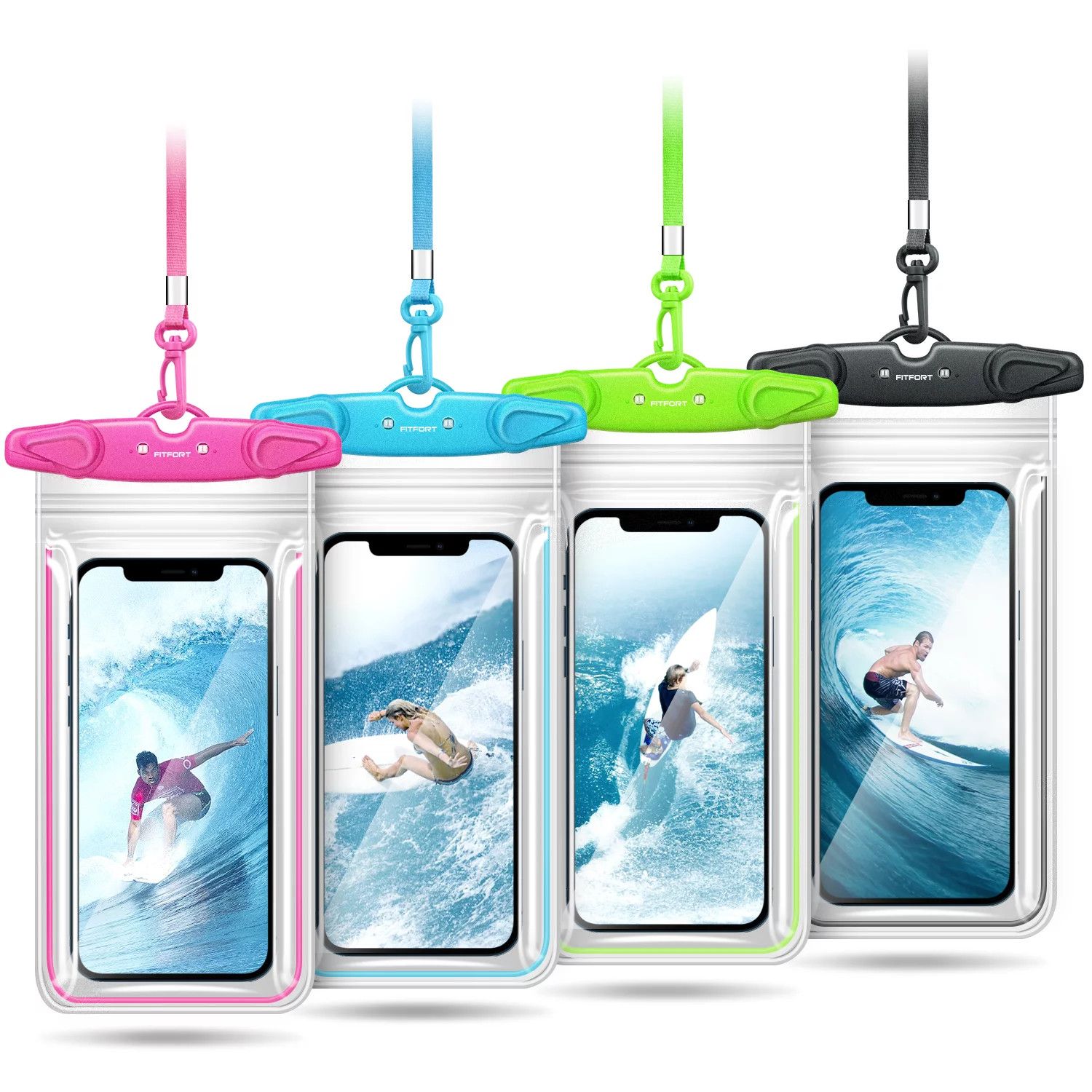 Universal Waterproof Phone Case Bag,  4-Pack IPX8 Waterproof Phone Lanyard Pouch Compatible with ... | Walmart (US)
