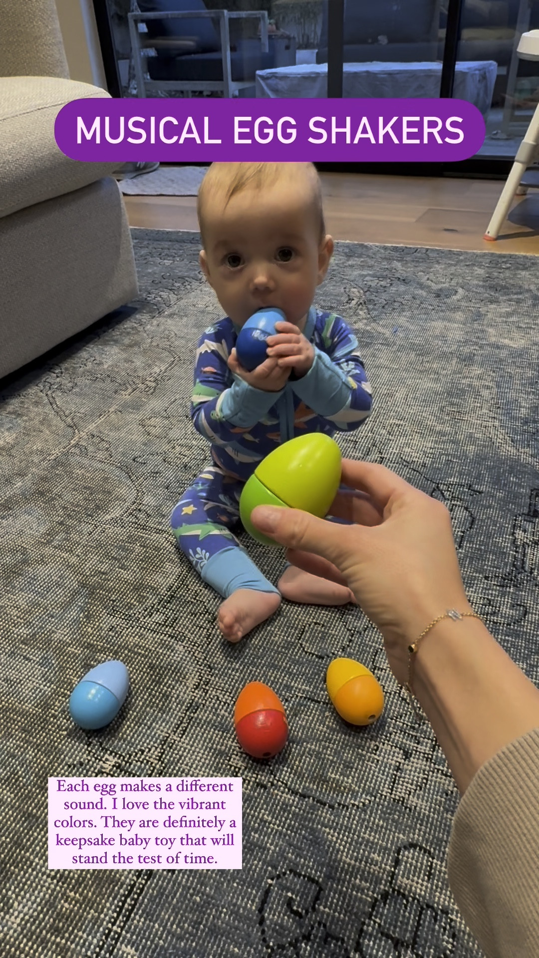 Grandparents and parents of babies, this is a great first toy! These little colorful eggs shakers are made of wood instead of plastic. They are from a German company and quality-made! 💯

#babytoy #babygift

#LTKBaby #LTKFamily #LTKKids