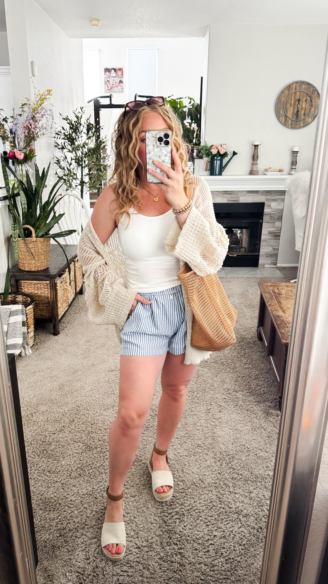 White tank top with built in bra, striped boxer shorts, crochet cardigan, mesh tote bag, and platform sandals 






Amazon outfits every outfit inspo, outfit ideas, casual outfits amazon, amazon outfits every day, spring outfits 2026, summer outfits

#LTKootd #LTKSaleAlert #LTKPetite