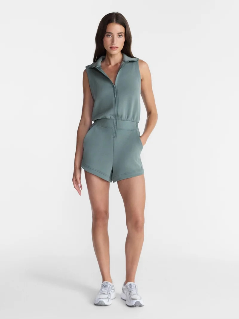 Avia Women's Scubaknit Romper, Sizes XS-4X | Walmart (US)