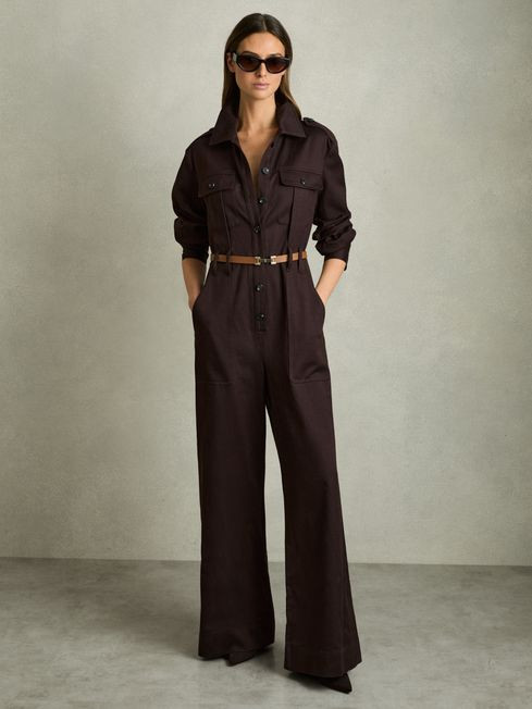 Leather Square Hinge Belt | Reiss UK