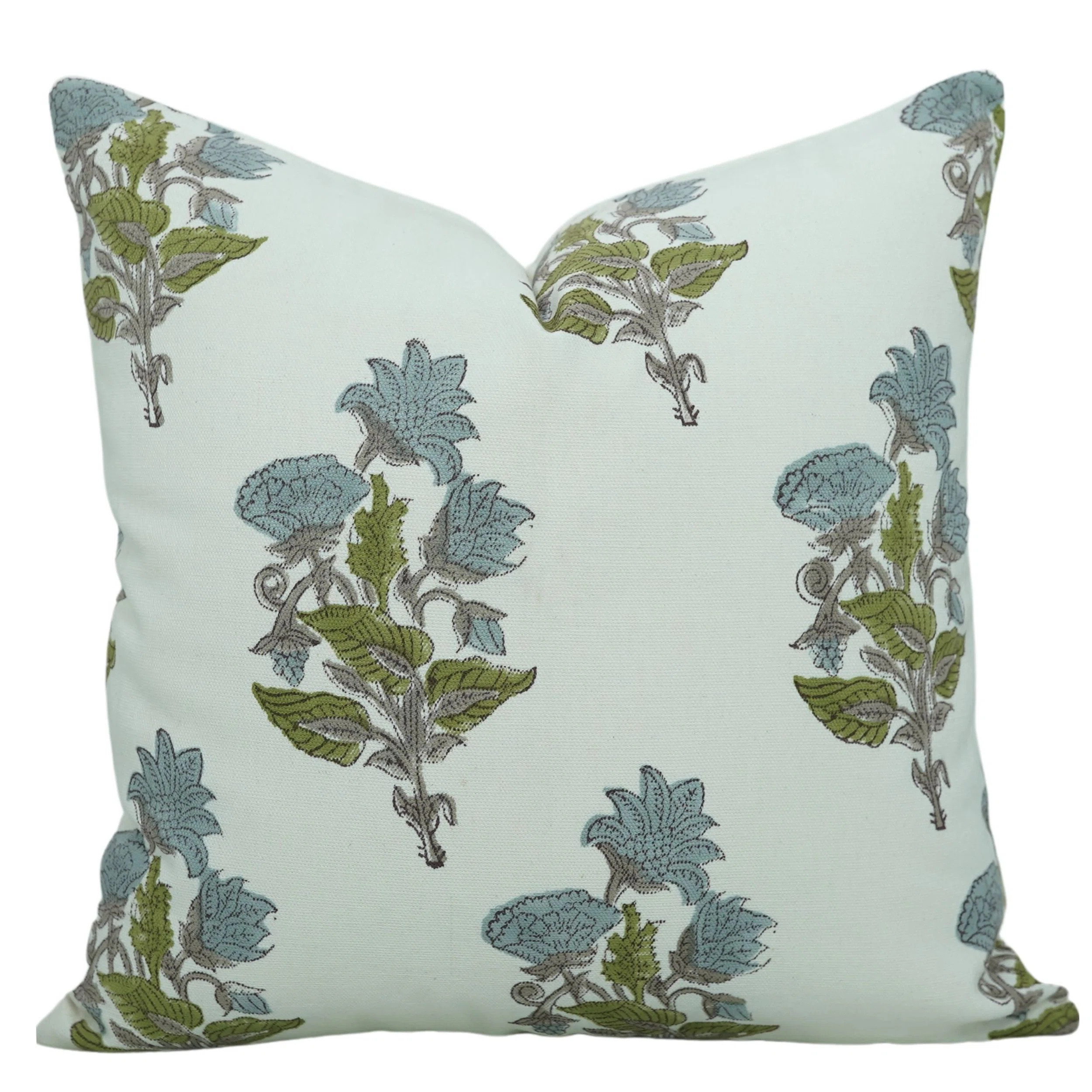 Fabdivine Handcrafted Cotton Block Print Cushion Cover Abhisek Floral Design | Wayfair North America