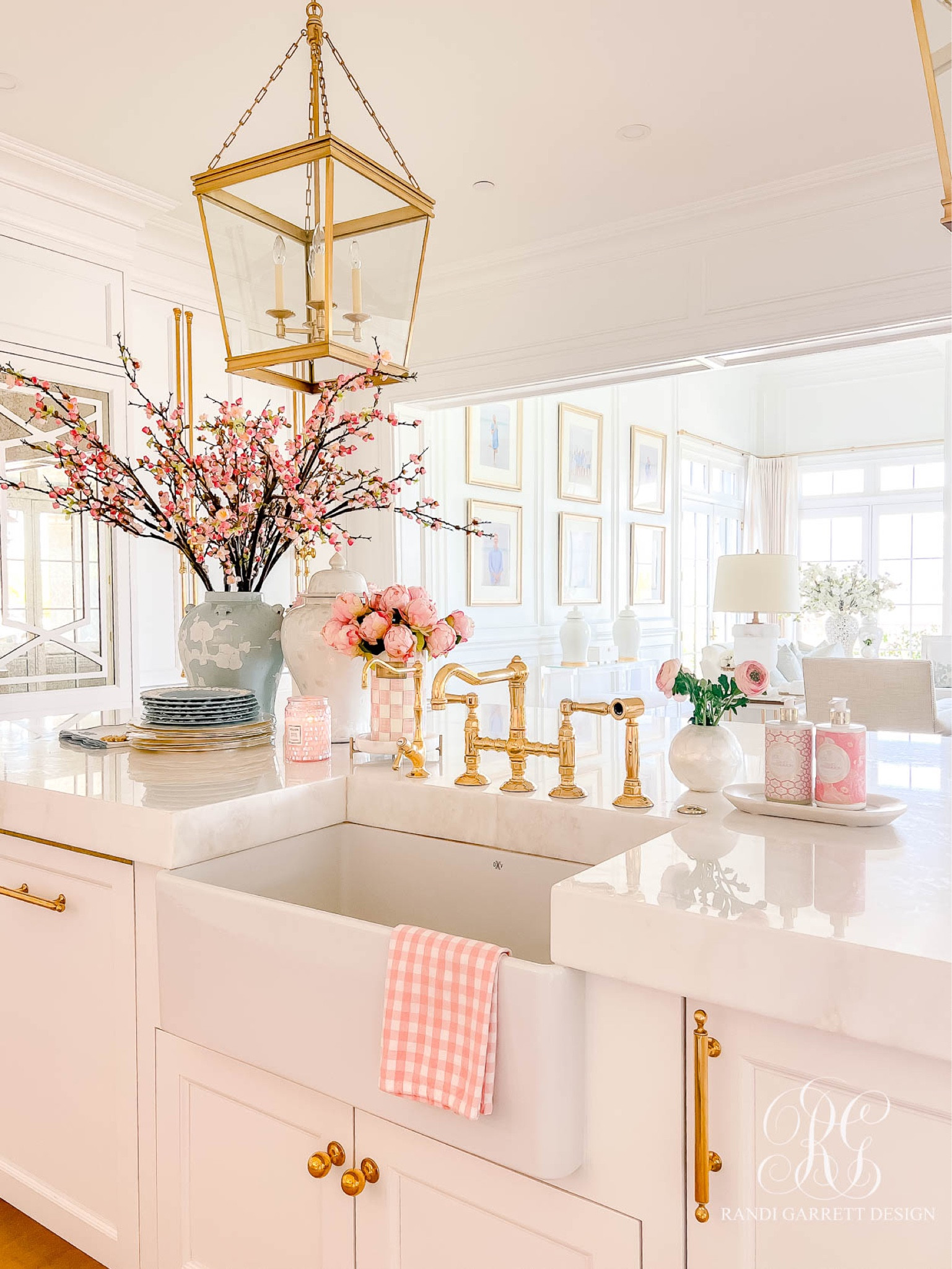 Spring kitchen decor pink peonies MacKenzie Childs Rosy Check

#LTKhome #LTKSeasonal #LTKfindsunder100