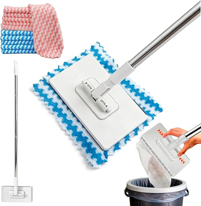 Snap Grip Mini Mop, Zero Touch No Wash Lazy Mop with One-Click Cloth Change, Compatible with Face... | Amazon (US)