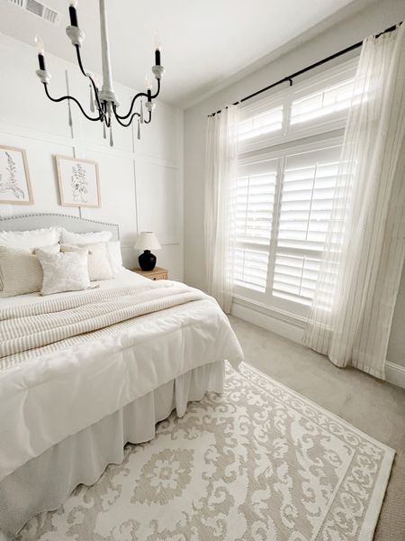 Guest bedroom decor, bedding, curtains, wall art, neutral decor 

#LTKhome #LTKSeasonal