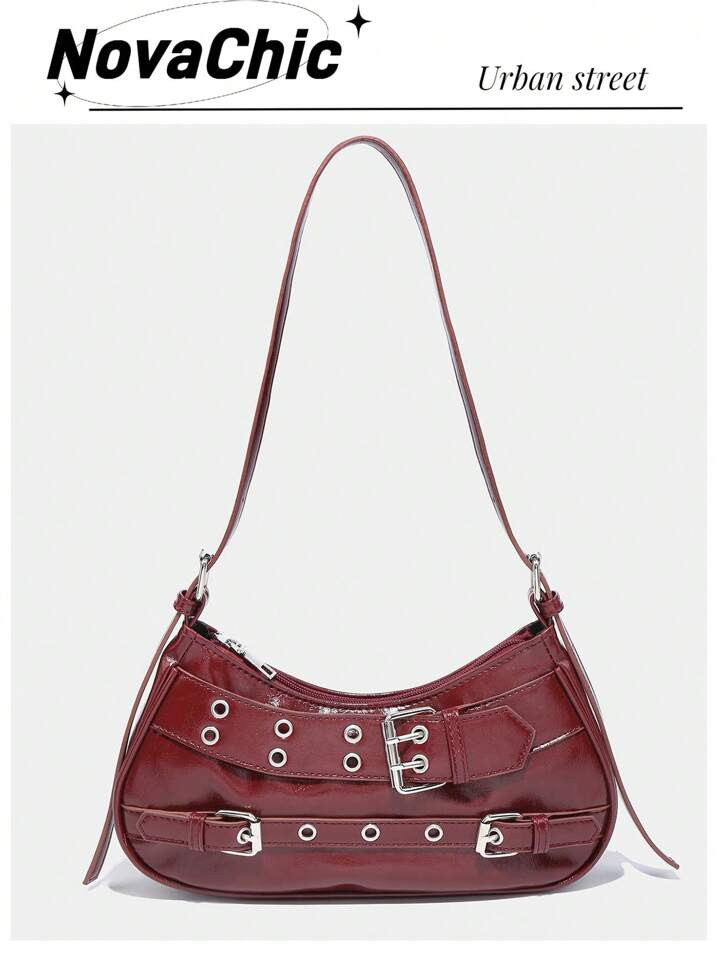 1PC Y2K Gothic Fashionable Type Rivet Decoration Vintage Block Decoration Women's Shoulder Bags A... | SHEIN