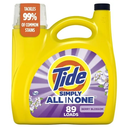 Tide Simply Laundry Detergent Liquid, Berry Blossom Scent, 117 fl oz, 89 Loads | Walmart (US)