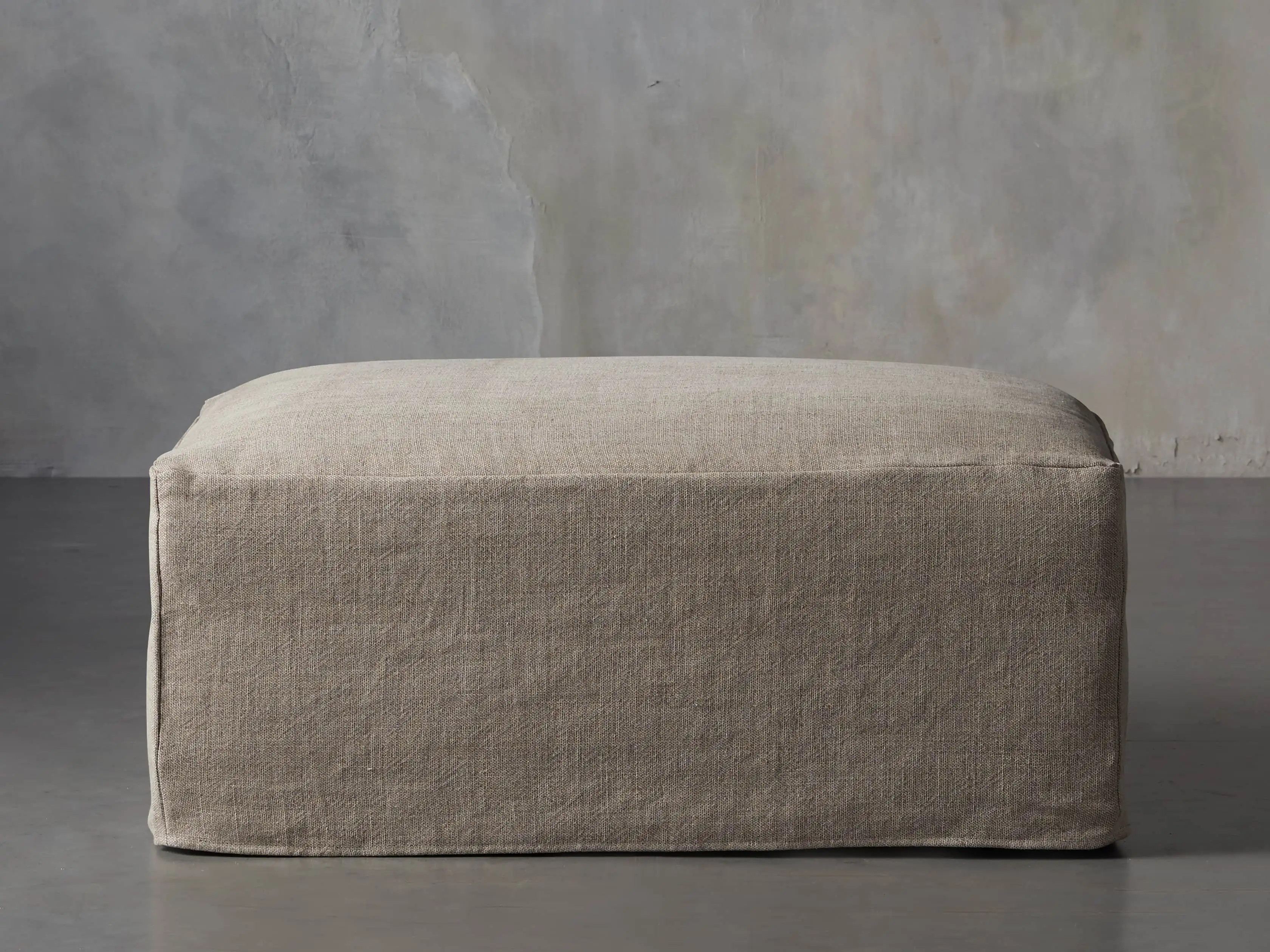 Kipton Standard Slipcovered Ottoman | Arhaus