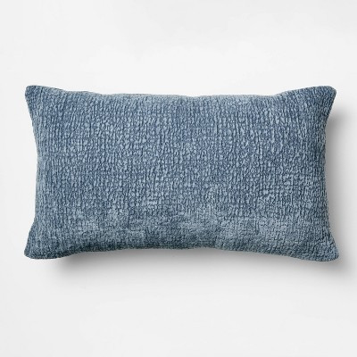 Lumbar Textured Velvet Medium Blue - Threshold™ designed with Studio McGee | Target