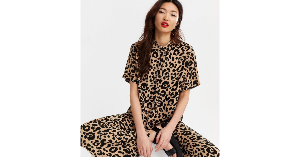 Brown Leopard Print Short Sleeve Shirt
						
						Add to Saved Items
						Remove from Saved It... | New Look (UK)