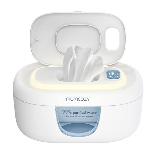 Momcozy Baby Wipe Warmer, Innovative Spring Design, Large Capacity Wipes Dispenser for 60-80pcs, Fast & Even Heating, 4 Modes of Temperature Heating Control, Diaper Wipe Warmer with Night Light, Blue | Amazon (US)