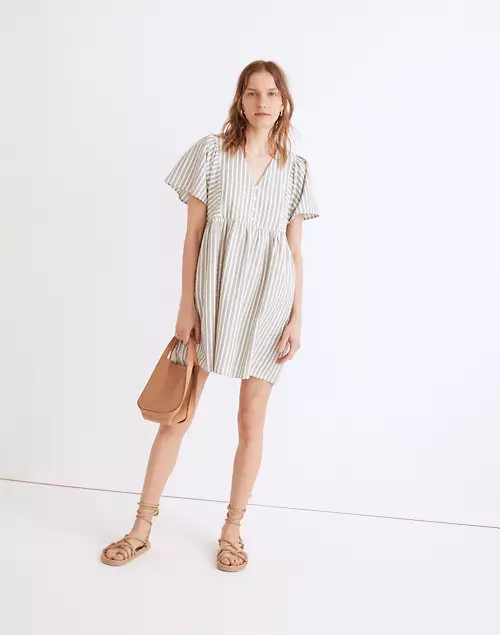 Seersucker Flutter-Sleeve Mini Dress in Stripe | Madewell