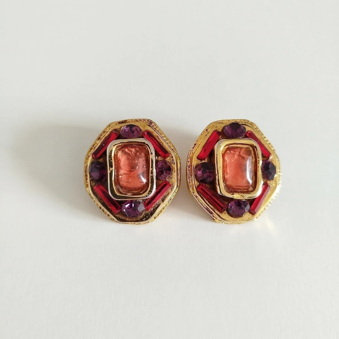 Kalinger - Vintage glass paste and crystal earrings, gift for her | Etsy (US)