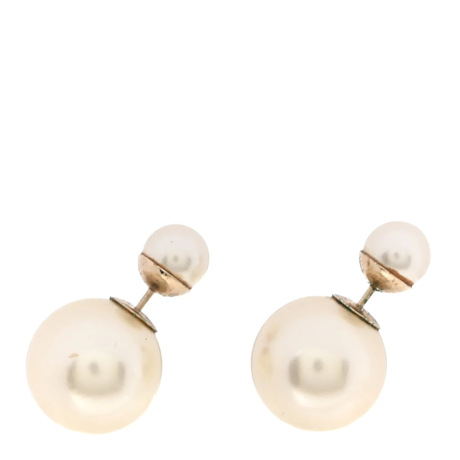 Christian Dior Pearl Mise En Dior Tribal Earrings Gold 1891429 | FASHIONPHILE (US)