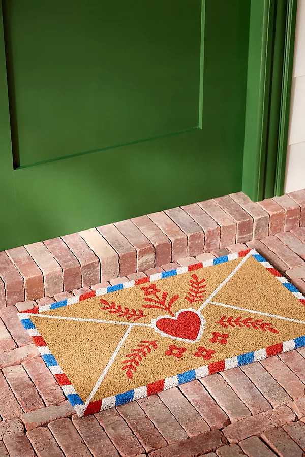Valentine's Mail Printed Coir Doormat | Anthropologie (US)