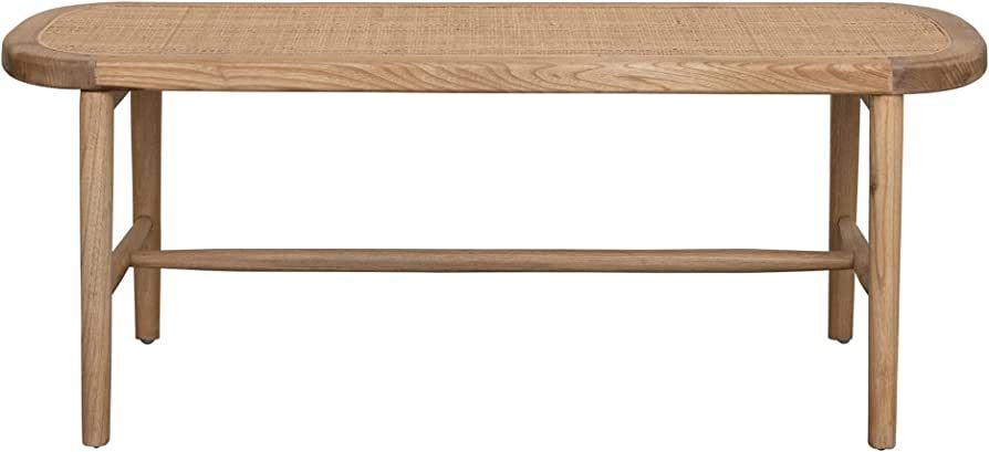 Bloomingville Modern Wood and Cane Bench, Natural, 47" L x 23" W x 19" H | Amazon (US)