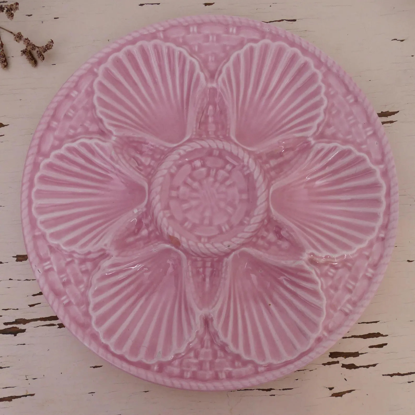 Rare Baby Pink Longchamp Oyster Plate | Vintage Majolica Serving Platter | Ceramic Wall Decor | C... | Etsy (Global)