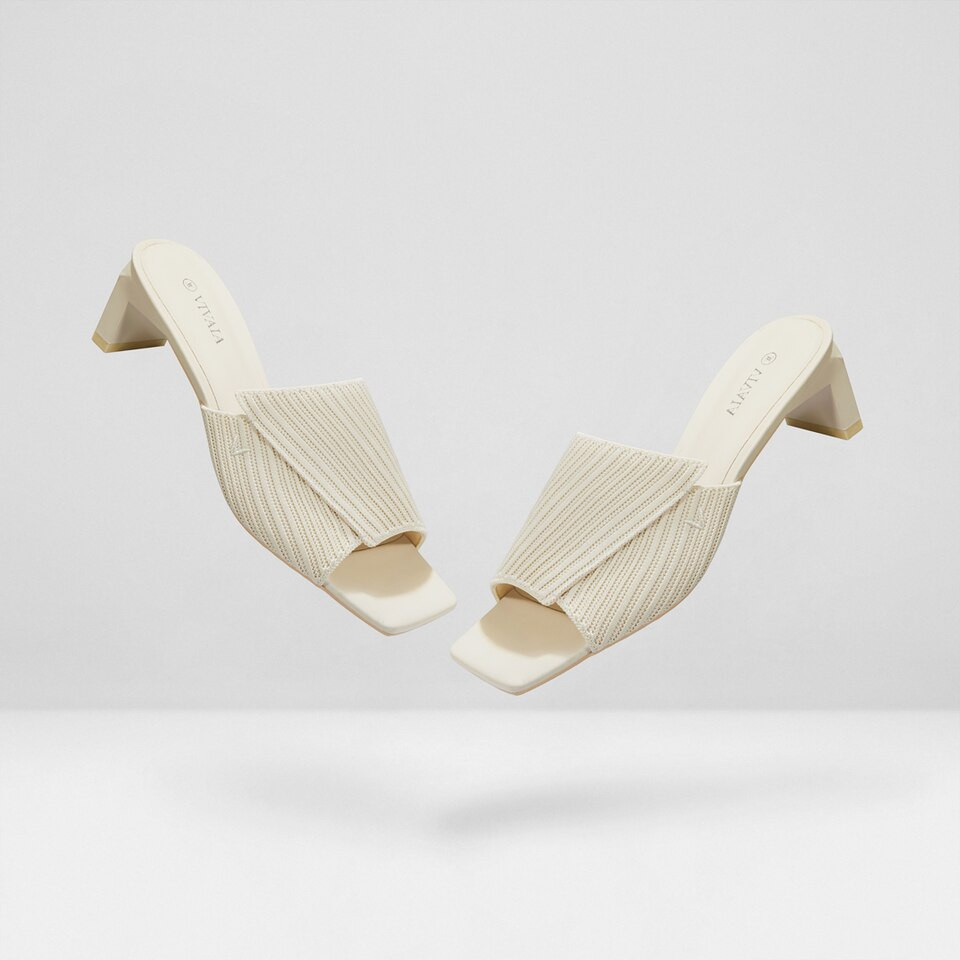 Square-Toe Slide Heels | VIVAIA