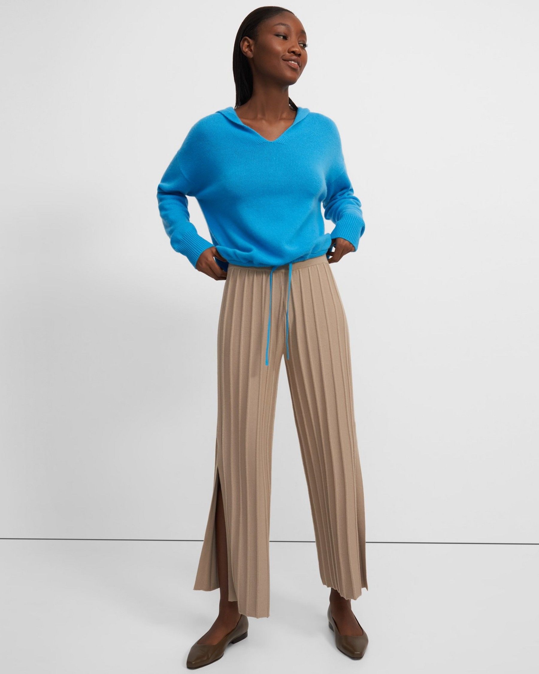 Wide Ribbed Pant in Empire Wool | Theory