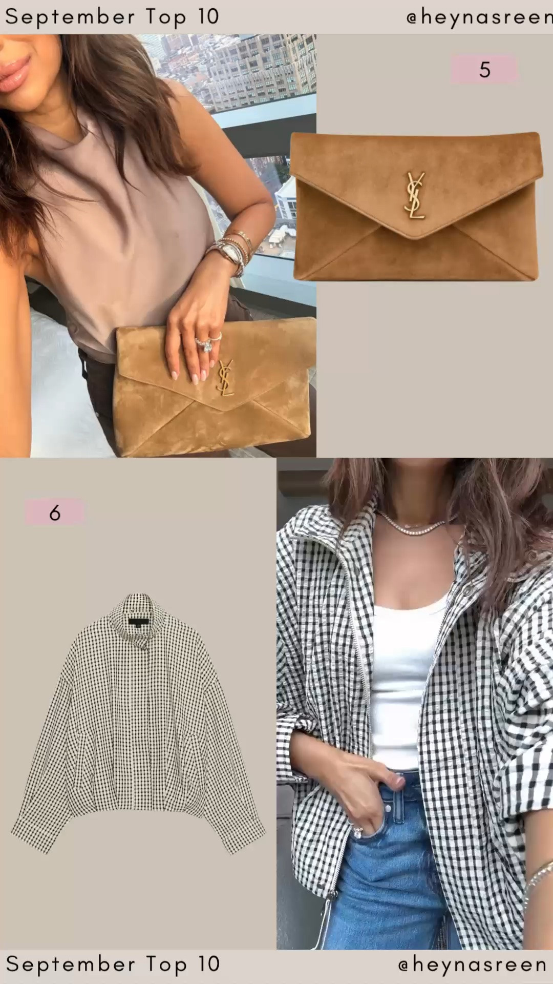 September Top 10:
#5: YSL clutch
#6: Aritzia cinch jacket