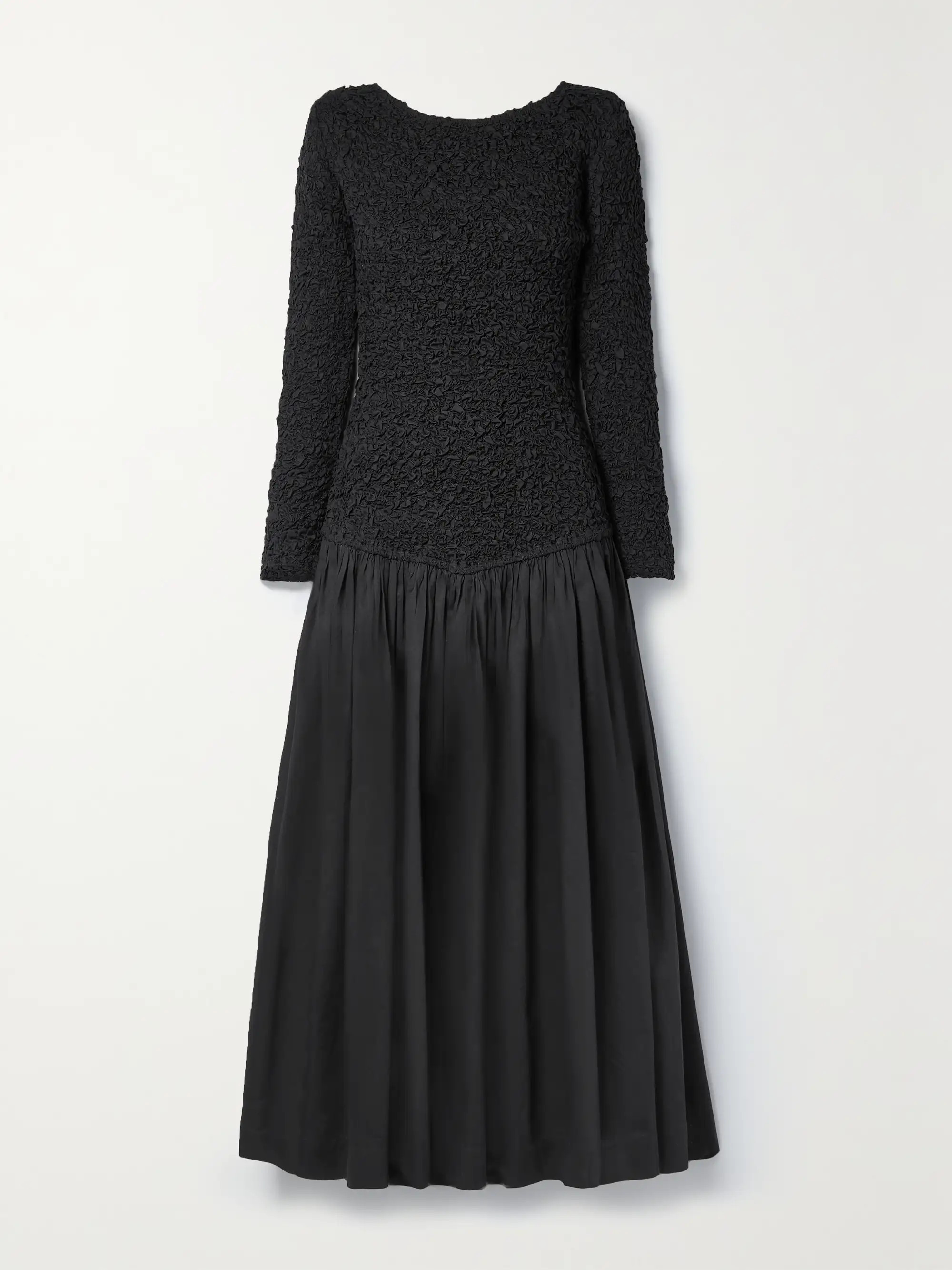 + NET SUSTAIN Mereba organic cotton-poplin and popcorn jersey midi dress | NET-A-PORTER (US)