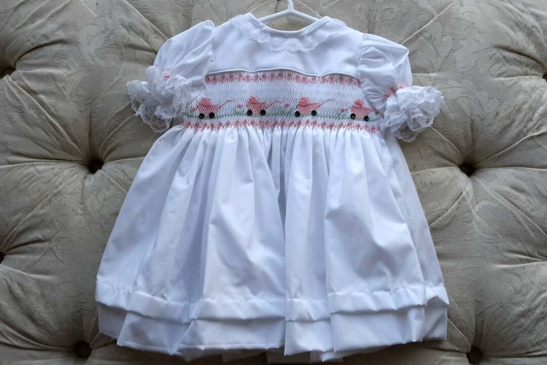 Little Girl Dress.. Hand Smocked Dresses... Baby Carriages.. by Themycollection2hotm.. Free Shipp... | Etsy (US)