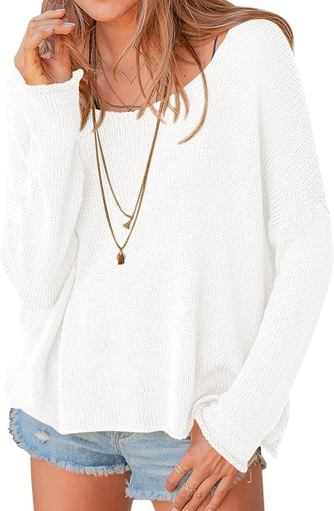 PRETTYGARDEN Women's Oversized Sweaters 2025 Casual Long Sleeve Scoop Neck Pullover Tops Loose Co... | Amazon (US)