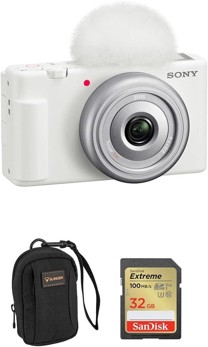 Sony ZV-1F Vlogging Camera, White Bundle with 32GB SD Card, Camera Bag | Amazon (US)