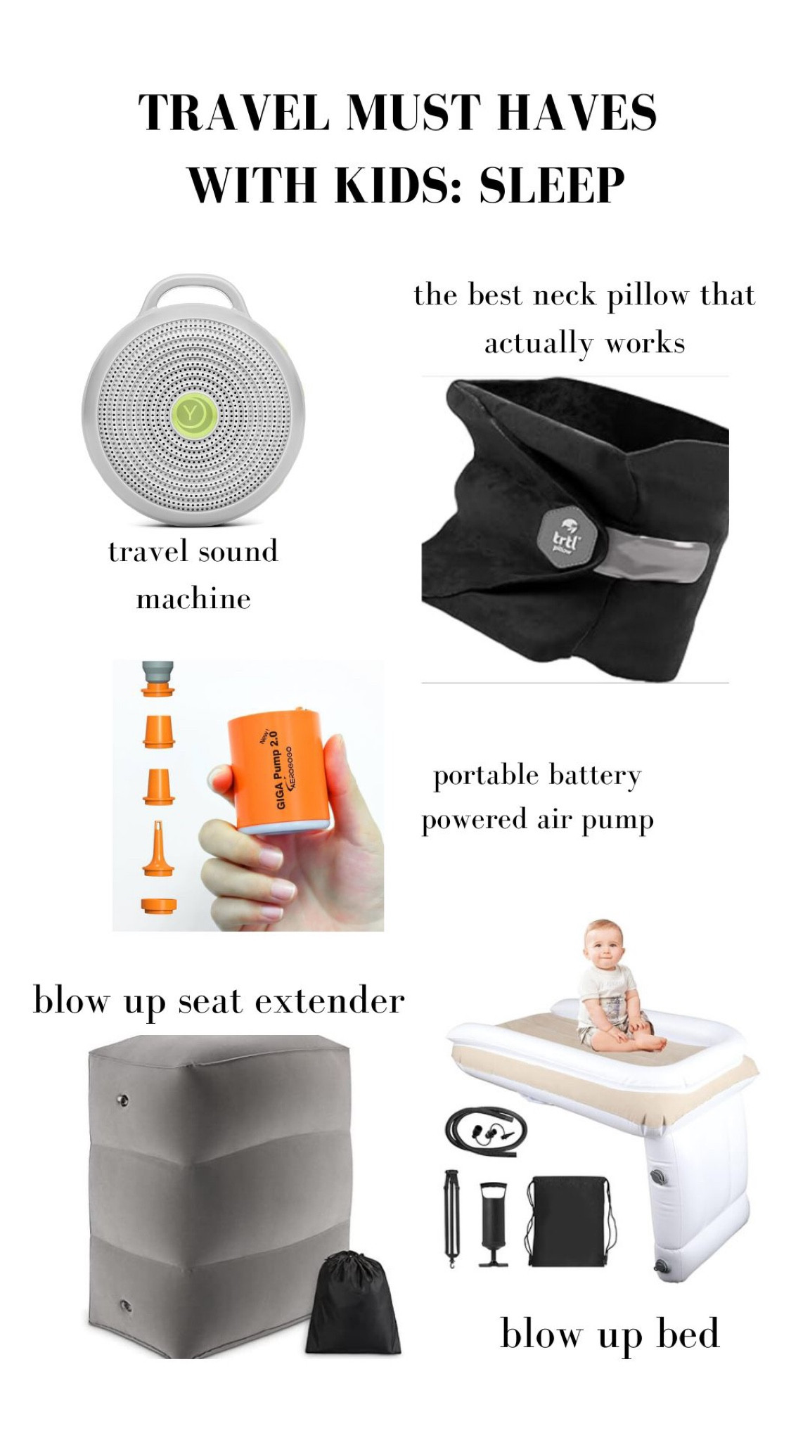 Travel with kids MUST HAVES: sleep