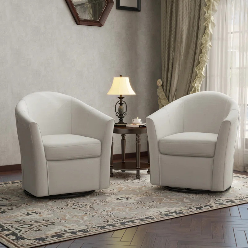 Aunna Upholstered Swivel Barrel Chair | Wayfair North America