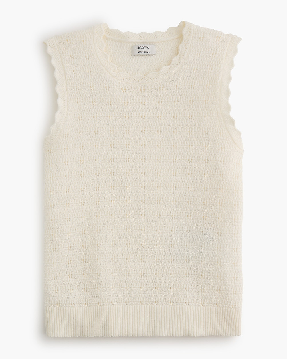 Scalloped pointelle sweater shell | J.Crew Factory