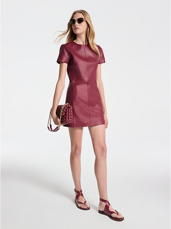 Leather Mini Dress | Michael Kors US