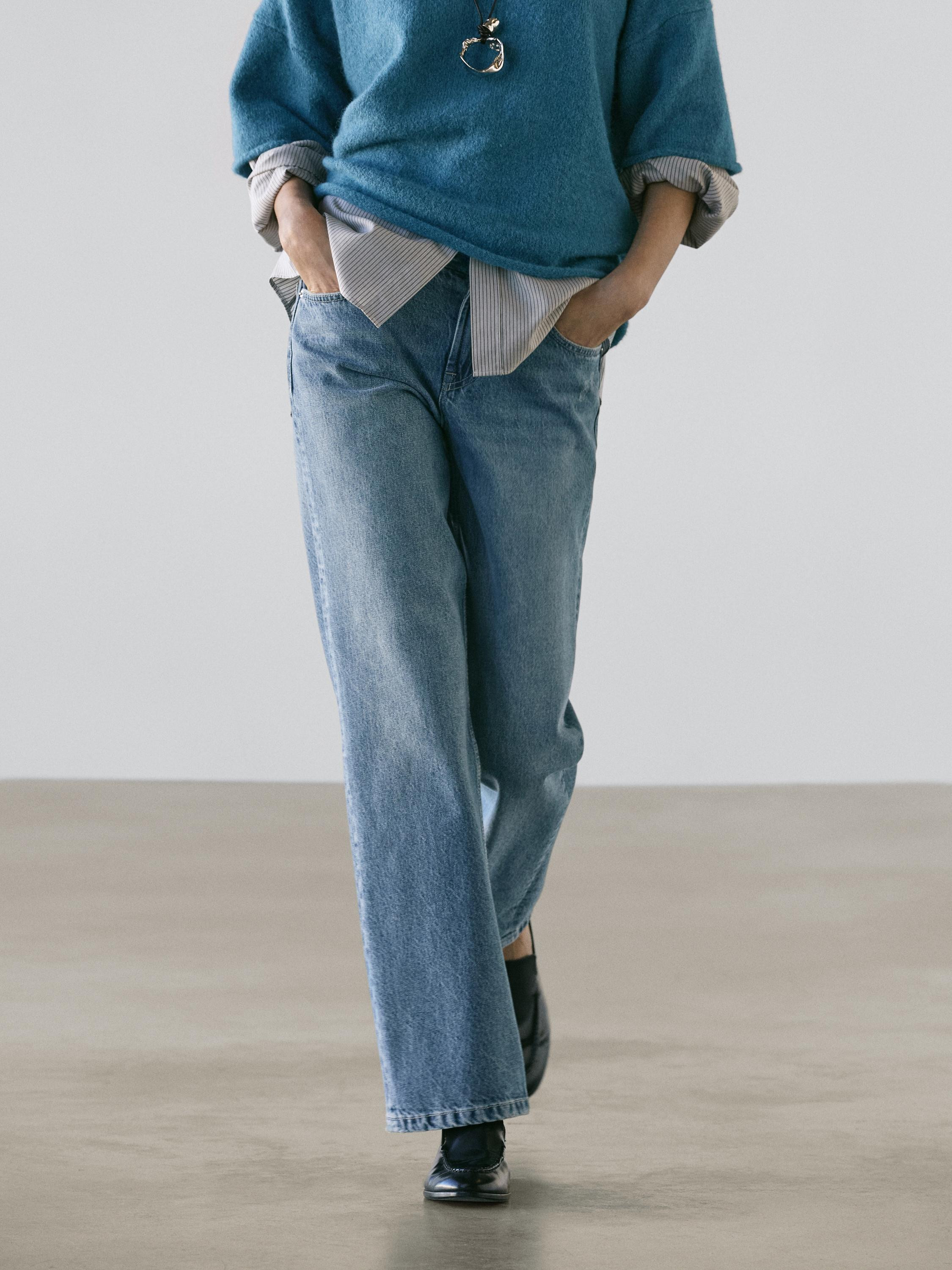 Low-rise straight-leg jeans | Massimo Dutti UK