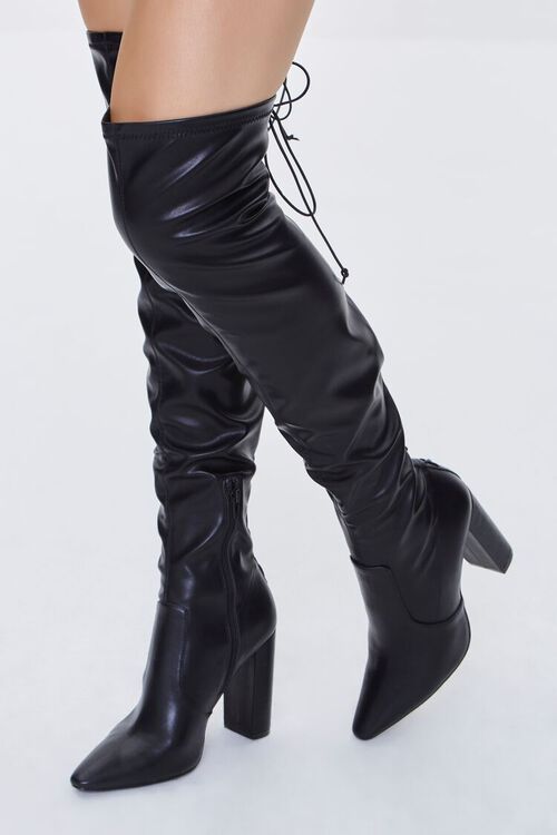 Faux Leather Thigh-High Boots | Forever 21 (US)