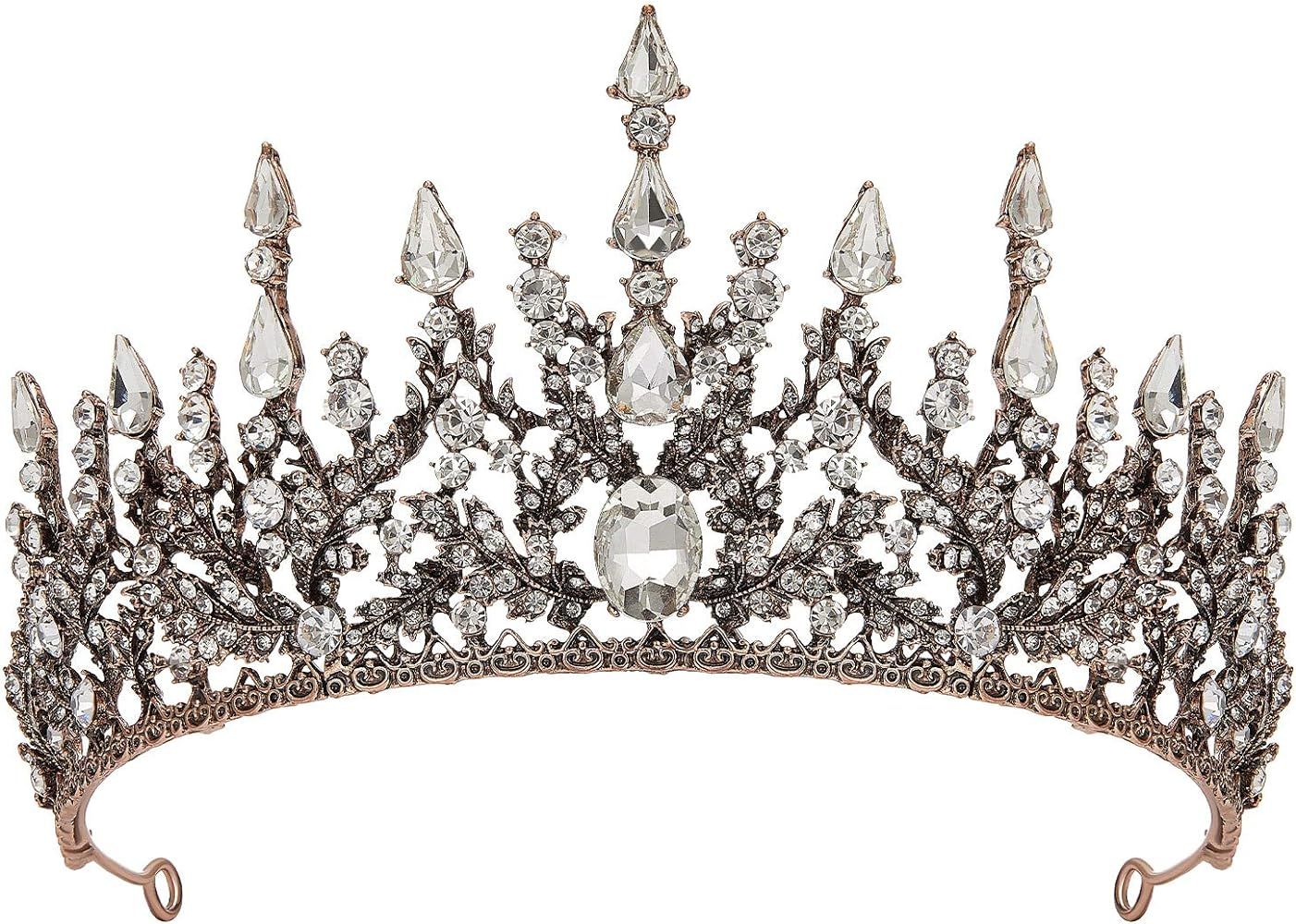 SWEETV Vintage Tiaras and Crowns for Women Queen Crown Costume Headpiece for Halloween Quinceaner... | Amazon (US)
