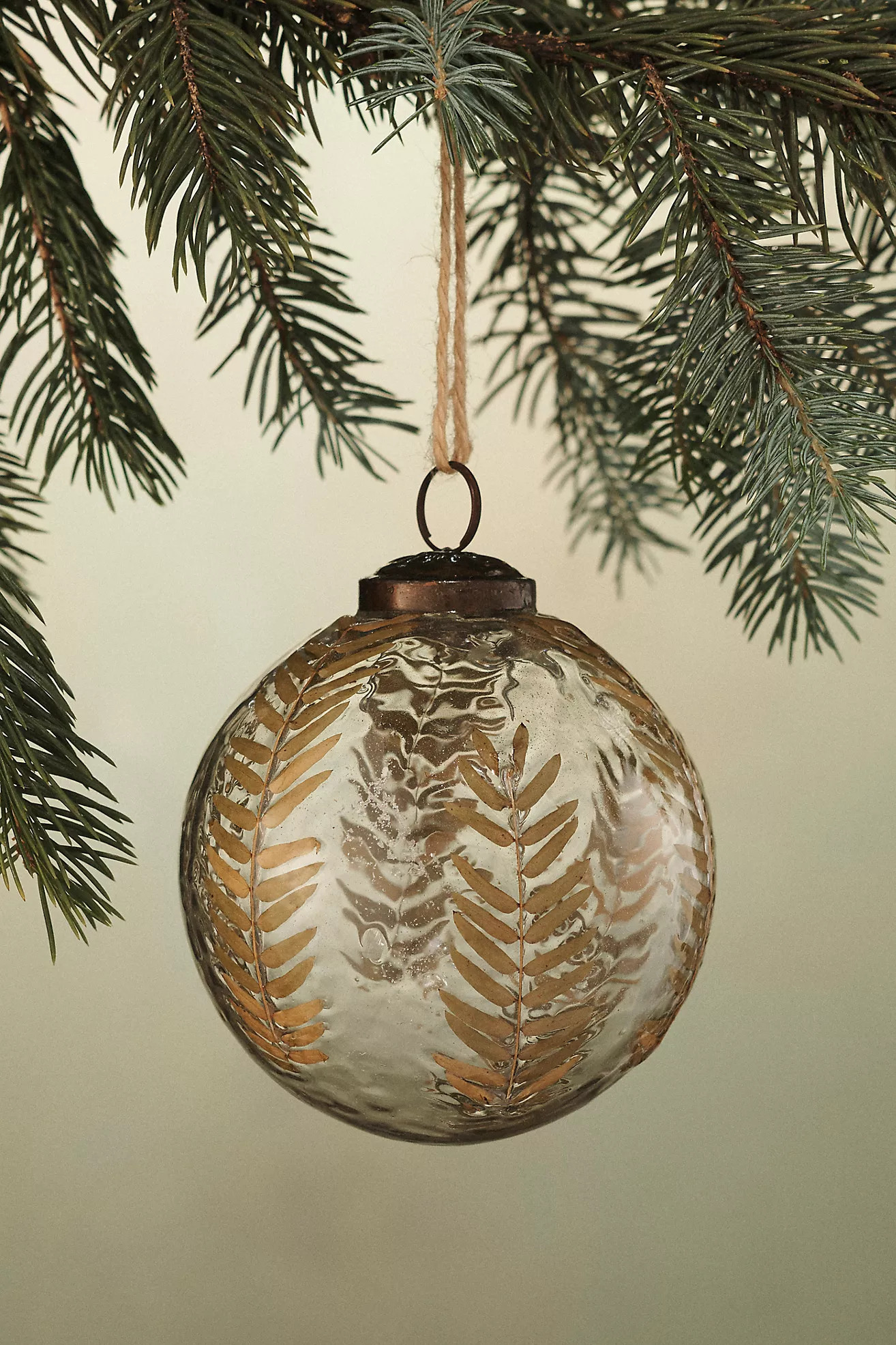 Gold Leaf Glass Globe Ornament | Anthropologie (US)