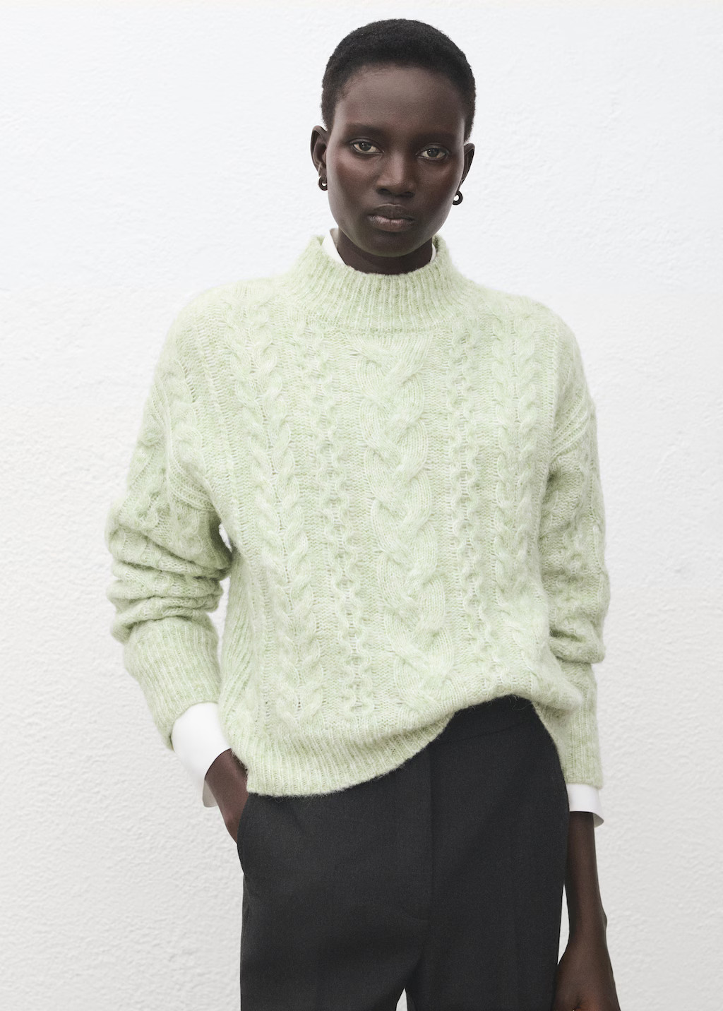 Braided sweater with perkins neck | Mango (US/MX/AU)