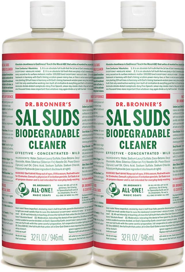 Dr. Bronner's - Sal Suds Biodegradable Cleaner (32 Ounce, 2-Pack) - All-Purpose Cleaner, Pine Cle... | Amazon (US)